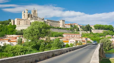 Beziers in a spring day Stock Footage 53748715