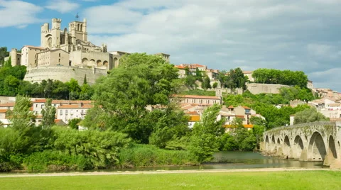 Beziers in a spring day, timelapse Stock Footage 60047675