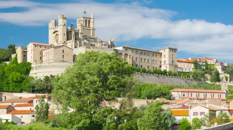 Beziers at a summer day Stock Footage 53749248