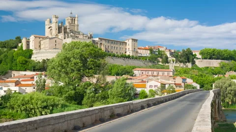 Beziers in a summer day Stock Footage 53750189