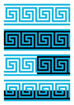 Bezold effect on meander design, optical illusion Illustrazione stock