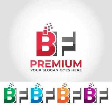 BF Alphabet Logo Design Concept Stock Illustration