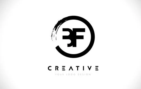 BF Circular Letter Logo with Circle Brush Design and White Background. Stock-Illustration