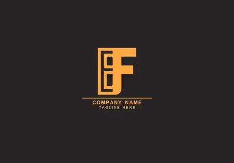 BF, EF or BEF line art and minimal logo Illustrazione stock