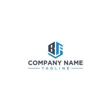 BF letter icon hexagon shape Stock Illustration