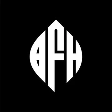 BFH circle letter logo design with circle and ellipse shape. BFH ellipse lett Stock Illustration
