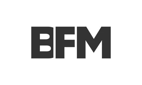 BFM logo design template with strong and modern bold text. Initial based ve.. Illustrazione stock