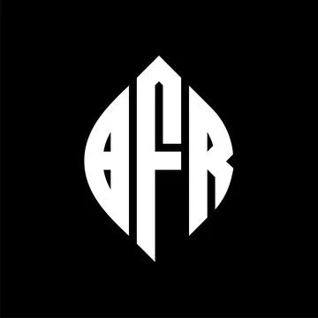 BFR circle letter logo design with circle and ellipse shape. BFR ellipse lett Stock Illustration