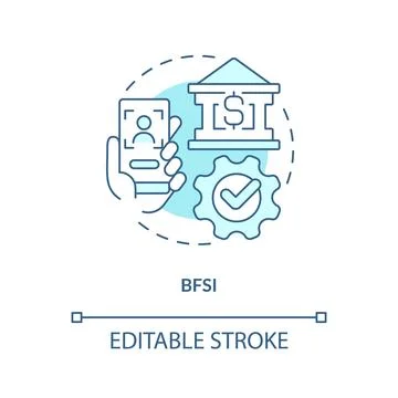 BFSI turquoise concept icon Illustrazione stock