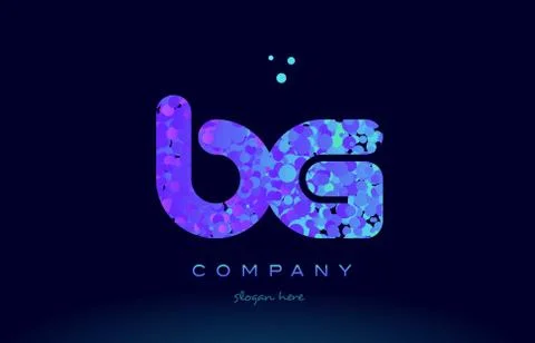 Bg b g bubble circle dots pink blue alphabet letter logo icon vector Stock Illustration