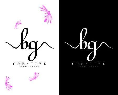 Bg, gb handwriting script letter logo design vector Illustrazione stock