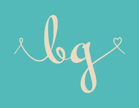 BG initial wedding monogram calligraphy vector illustration. Hand drawn let.. Stock Illustration