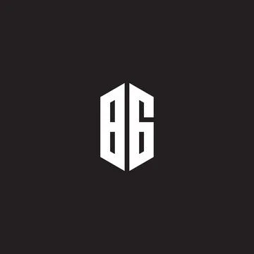BG Logo monogram with hexagon shape style design template Stock Illustration