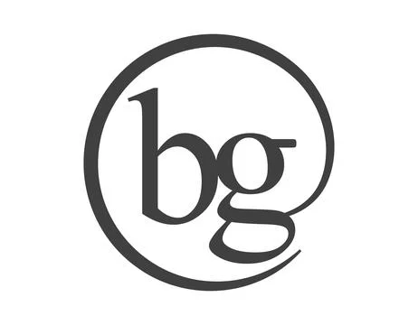 BG logo from two letter with circle shape email sign style. B and G round l.. 스톡 일러스트