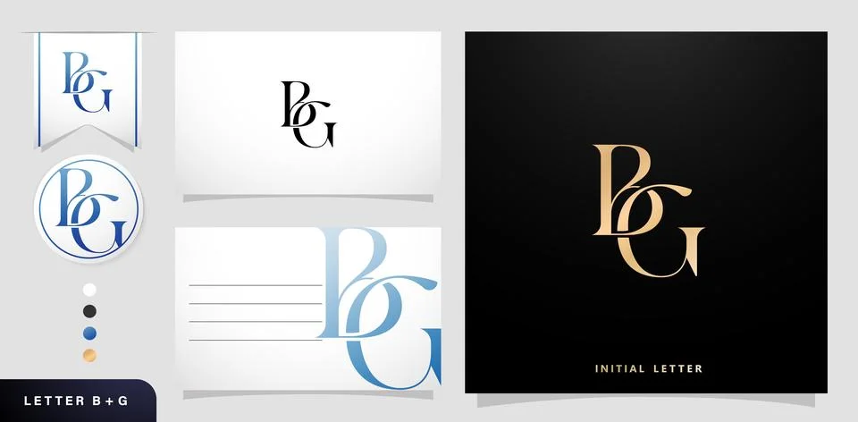 BG Monogram Letter Stock Illustration