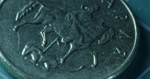 BG Nickel Silver Coin Head with Nominal 20 Stotinki High Detail Macro Video Stock Footage 275506499