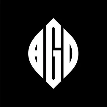 BGD circle letter logo design with circle and ellipse shape. BGD ellipse lett Illustrazione stock