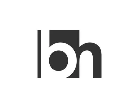 BH creative geometric initial based modern and minimal logo. Letter b h tre.. Stock Illustration