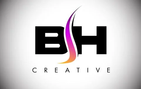 BH Letter Logo Design with Creative Shoosh and Modern Look Stock-Illustration