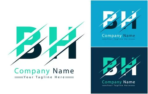 BH Letter Logo Vector Design Concept Elements Stock Illustration