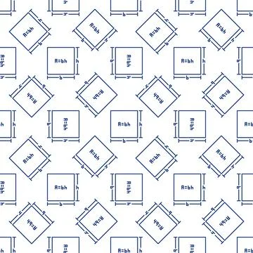 A=bh vector Area of a Rectangle concept outline seamless pattern イラスト素材