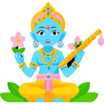 Bhakti Hindu Deity Harmony Devotion Sacred Stock Illustration