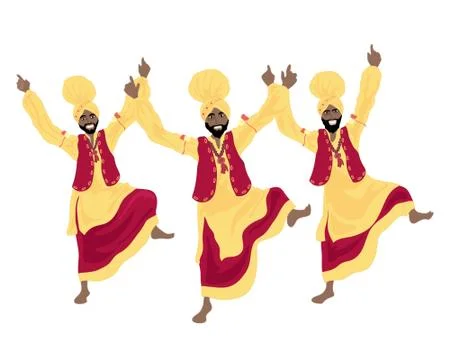 Bhangra dance Stock Illustration