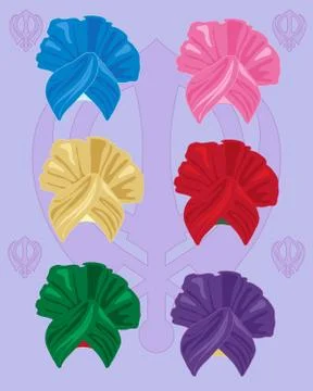 Bhangra turbans Stock Illustration