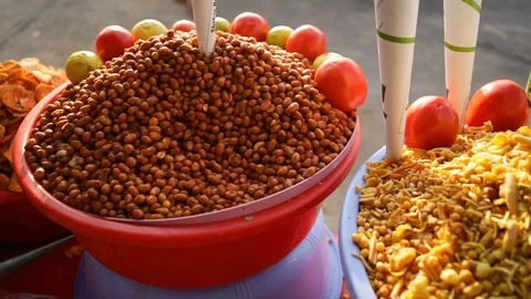Bhel Puri Stand India Stock Footage 85710962