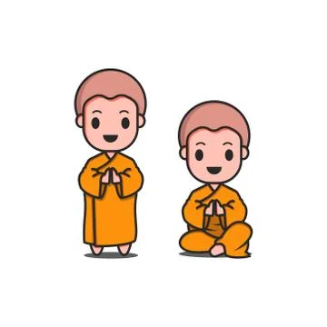 Bhikkhu vector illustration Stock Illustration