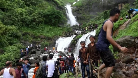 Bhivpuri Waterfall Stock Footage 78080979