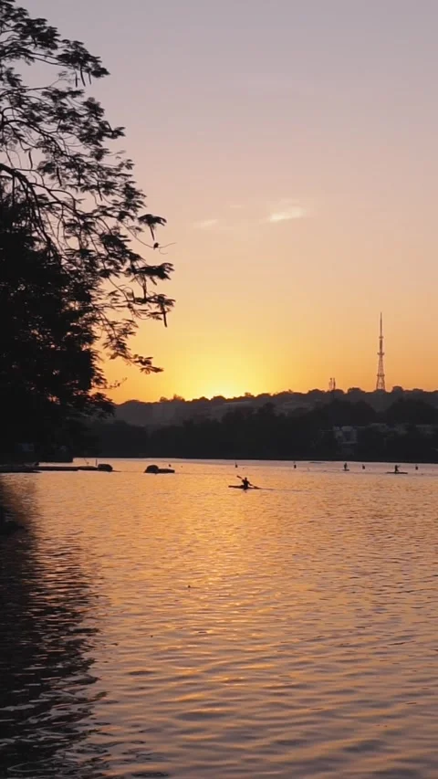 Bhopal Lake at Sunset Stock Footage 194092653