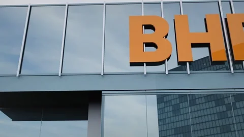 BHP Group Office facade featuring logo and stock options editorial Stock Footage 289749626