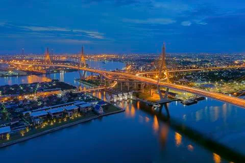 Bhumibol Bridge Foto stock