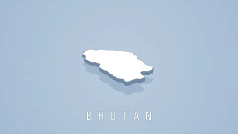 Bhutan 3d map rotating on blue background Stock Footage 316765316