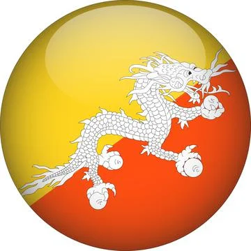 Bhutan 3D Rounded Flag Vector Stock Illustration