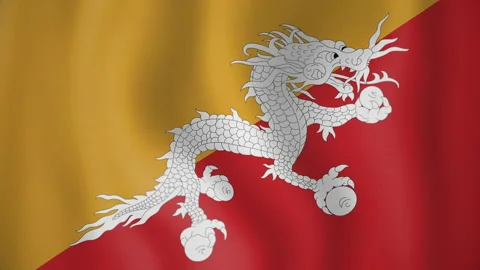 Bhutan animated flag. Seamless loop. 4K Stock Footage 145427643
