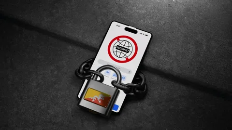 The Bhutan Concept Of Restricted Internet Access. The Internet Is Prohibited Stock Footage 314275667