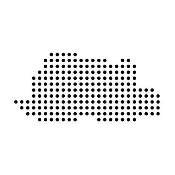 Bhutan dotted vector map Stock Illustration