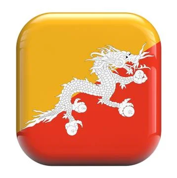 Bhutan dragon flag icon image Stock Illustration