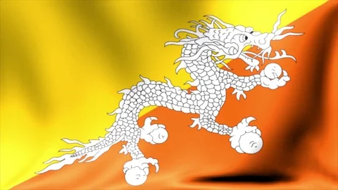 Bhutan Flag. Background Seamless Looping Animation. 4K High Definition Video 動画素材 71866929
