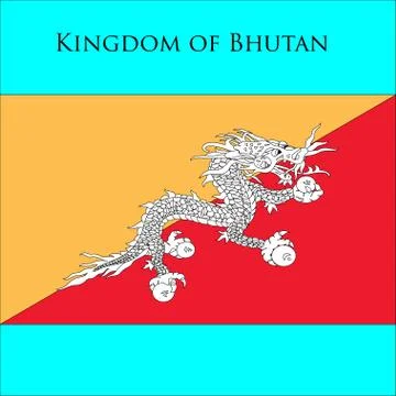 Bhutan flag on a blue Stock Illustration