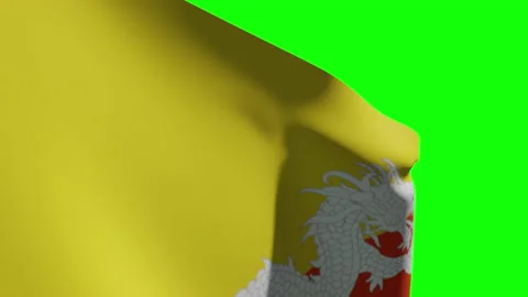 Bhutan Flag Close Видео 133599803
