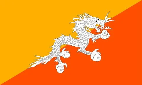 Bhutan Flag Design Stock Illustration