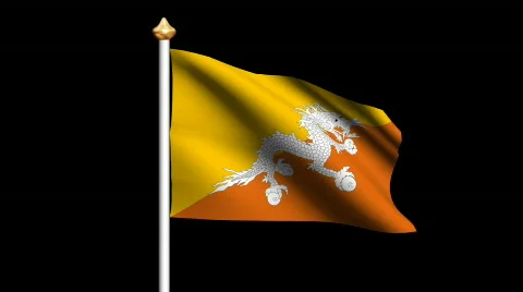 Bhutan flag Video stock 562637