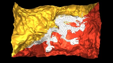 Bhutan flag Stock Footage 110753121