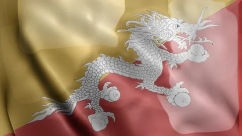 Bhutan Flag Video stock 133773287