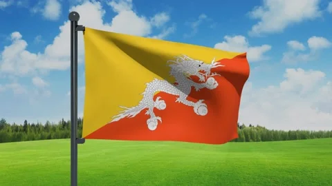 Bhutan Flag Stock Footage 151861871