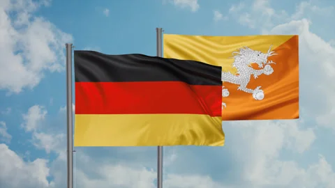 Bhutan flag Stock Footage 245110642