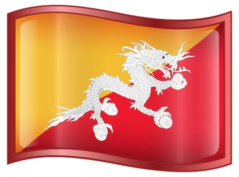 Bhutan flag icon. Stock Illustration